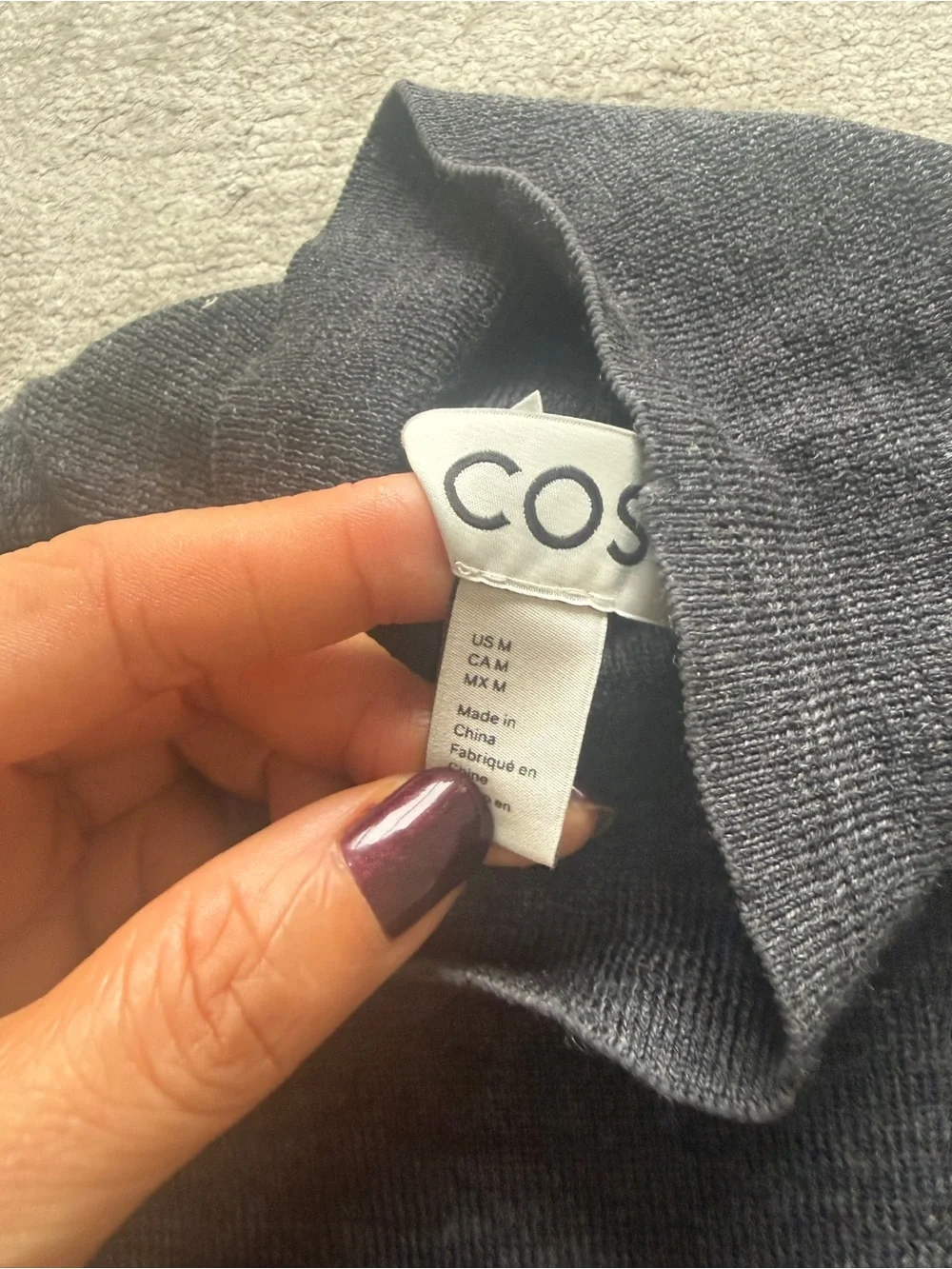 Cos 100% wool knit top